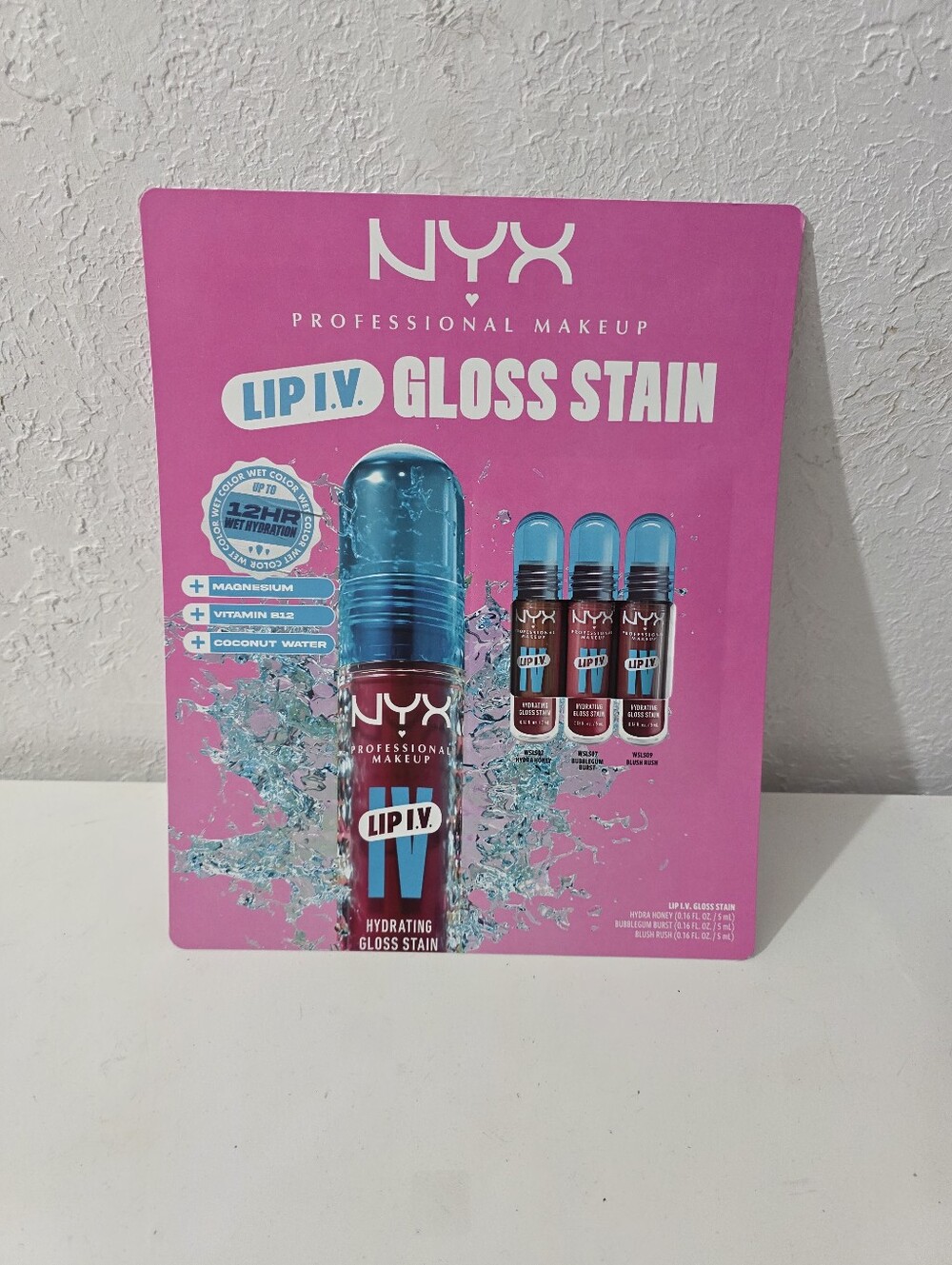 NYX Professional Makeup Lip I.V. Hydrating Gloss Serum Lip Gloss Stain Pack of 3